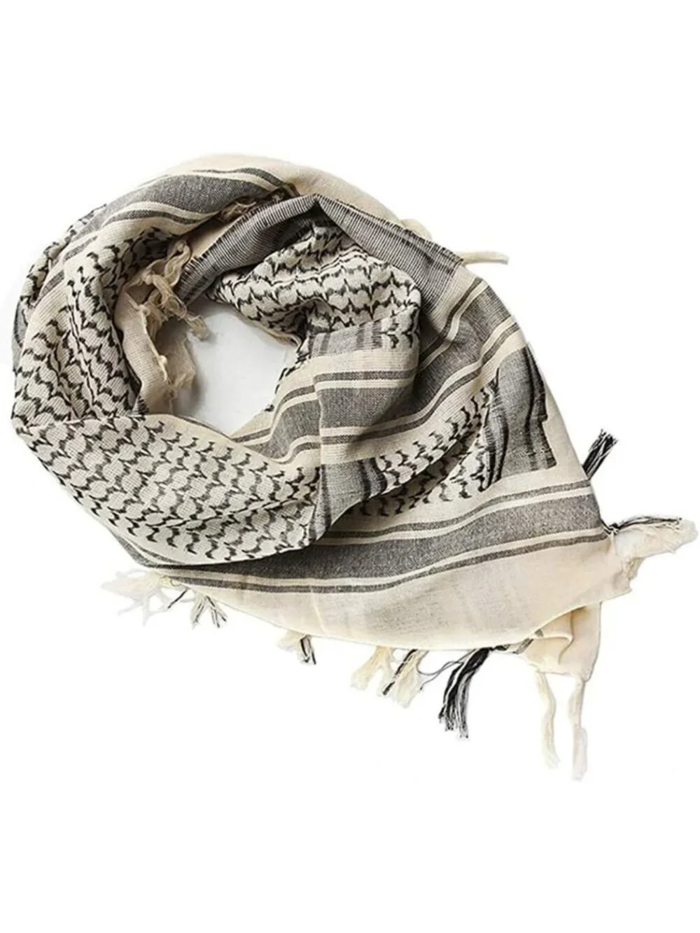 Tactical Desert Shemagh Scarf - 100% Cotton Keffiyeh Wrap for Men & Women